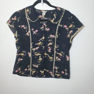 Anthropologie Odille Sheer Floral Top 8